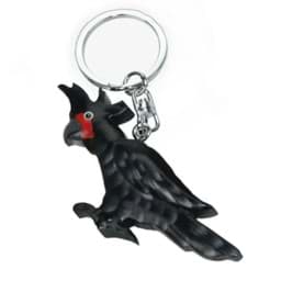 Bild von Palmkakadu Papagei schwarz Vogel Schlüsselanhänger Taschenanhänger aus Holz 