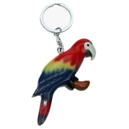 Bild von Scharlachara Hellroter Ara Papagei Vogel Schlüsselanhänger Taschenanhänger aus Holz 