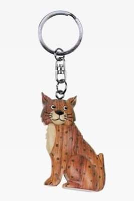Bild von Luchs Wildkatze Schlüsselanhänger Taschenanhänger aus Holz 