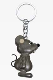 Bild von Maus grau Schlüsselanhänger Taschenanhänger aus Holz 