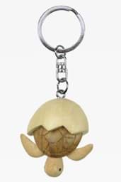 Bild von Schildkröte Baby mit Ei Anhänger Schlüsselanhänger Taschenanhänger aus Holz 