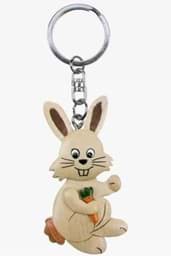 Bild von Hase Kaninchen weiß Anhänger Schlüsselanhänger Taschenanhänger aus Holz 